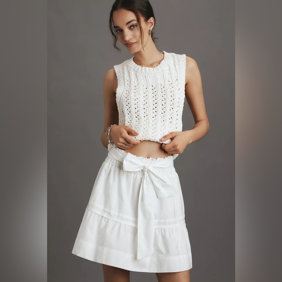 Anthropologie Dresses & Skirts - NWT! Anthropologie White Maeve Somerset Mini Skirt - Size XL 🎶